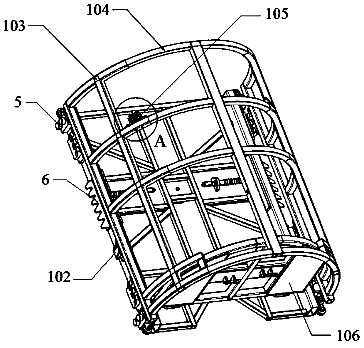 Large-stroke maintenance lifting ladder based on folding type lift car