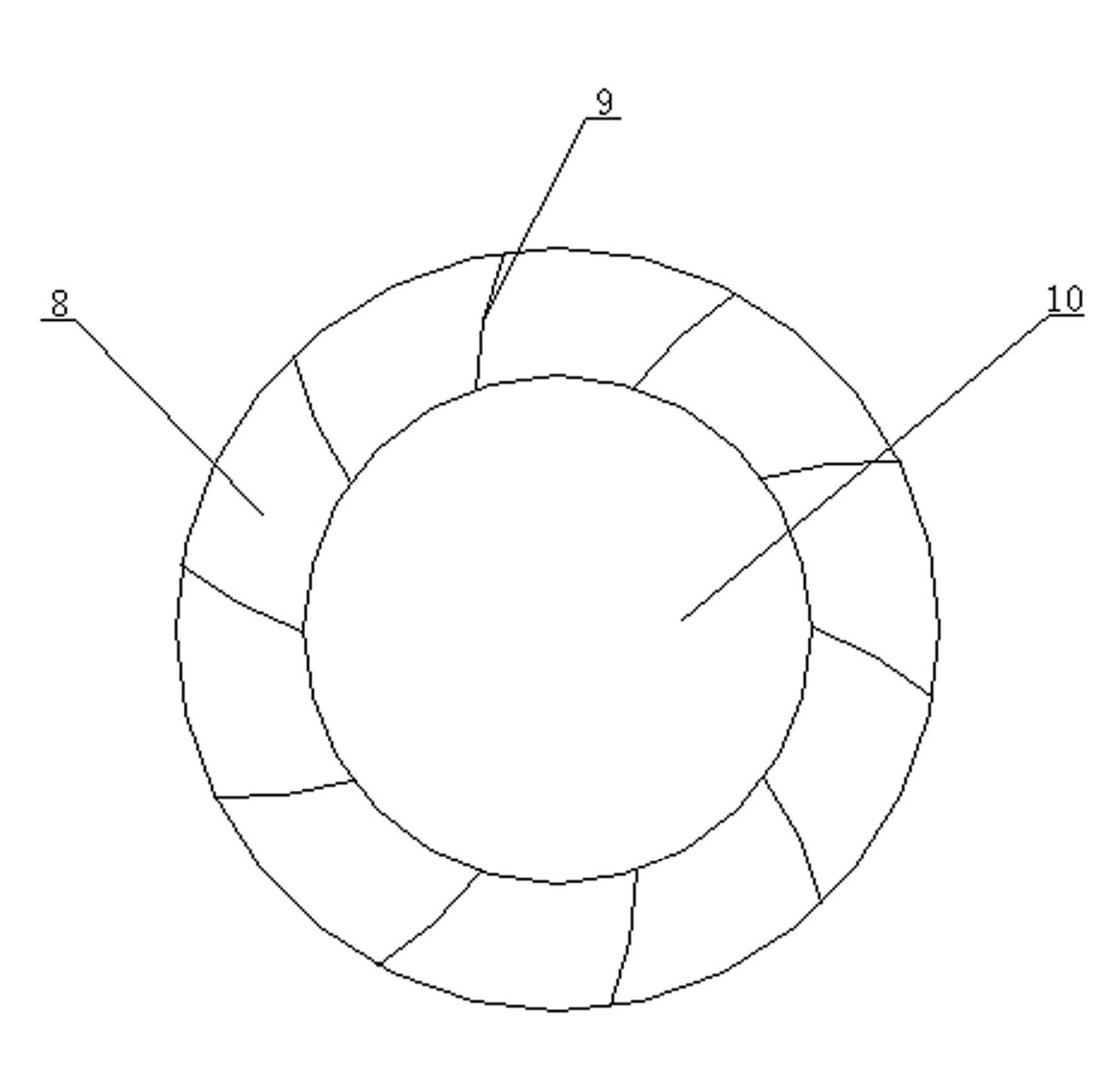 Material guide device of three-barrel drying machine