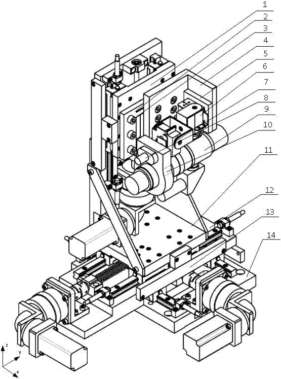 Independent five-degree-of-freedom ultra-precise material in-situ test microscopic observation platform