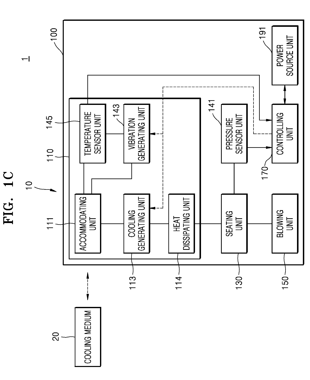 Device and method for cooling living tissue