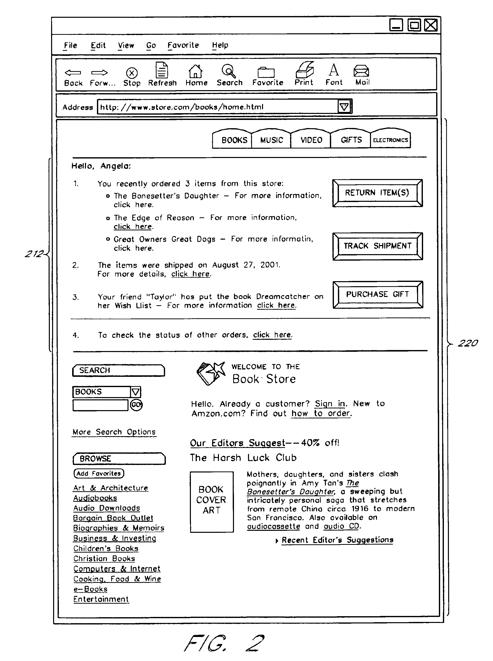 Contextual presentation of information about related orders during browsing of an electronic catalog