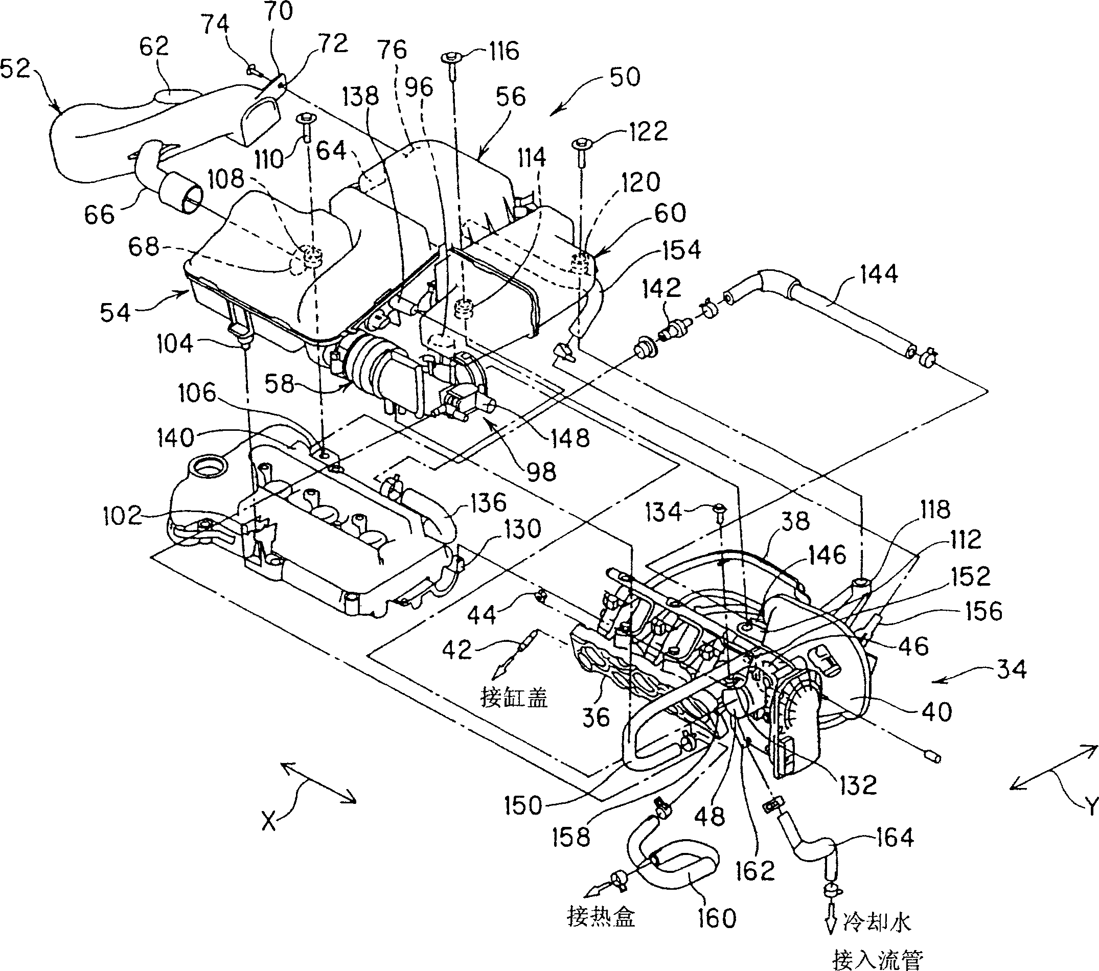 Air inlet structure for engine