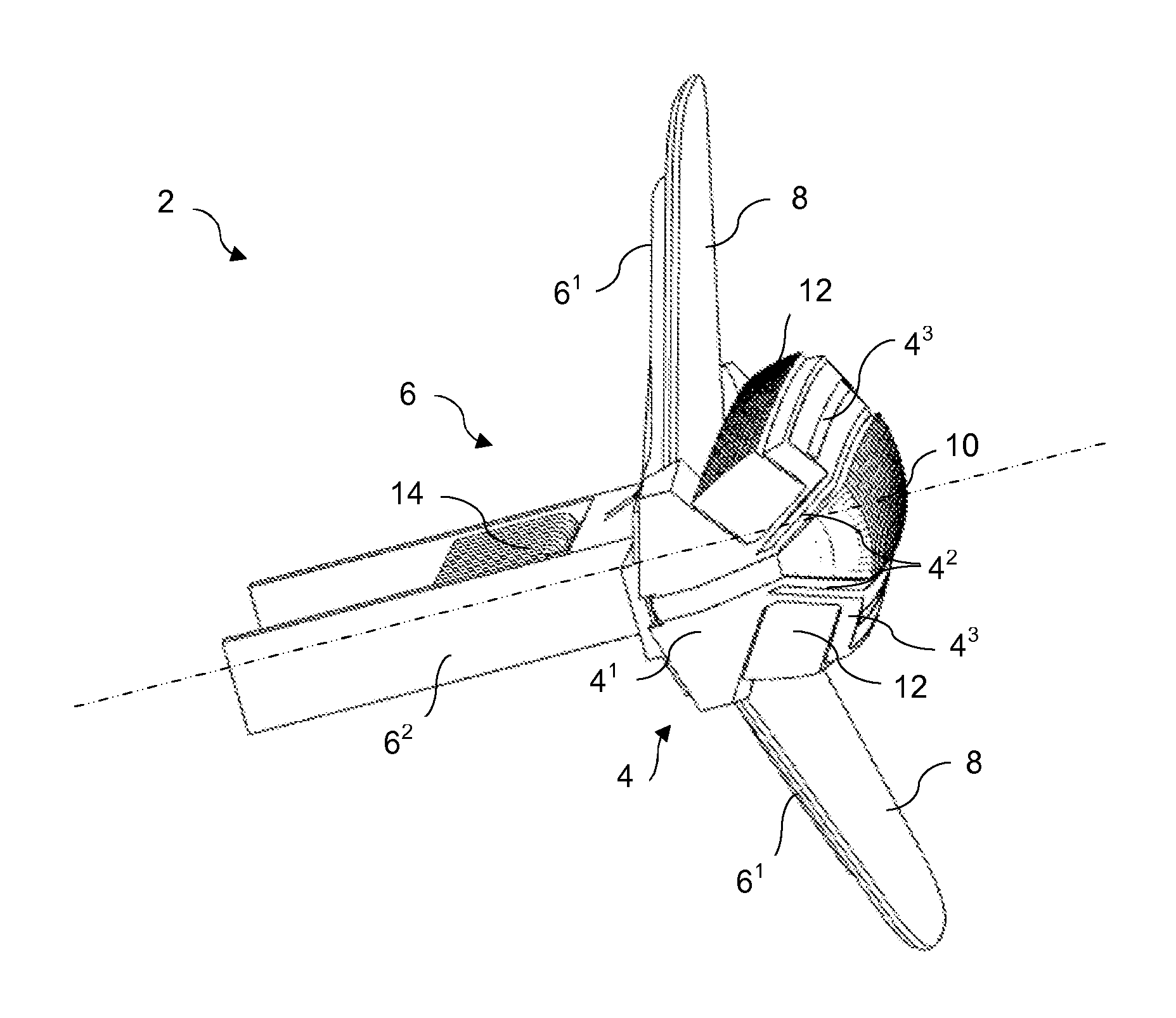 OLED diode support with elastic connection blades