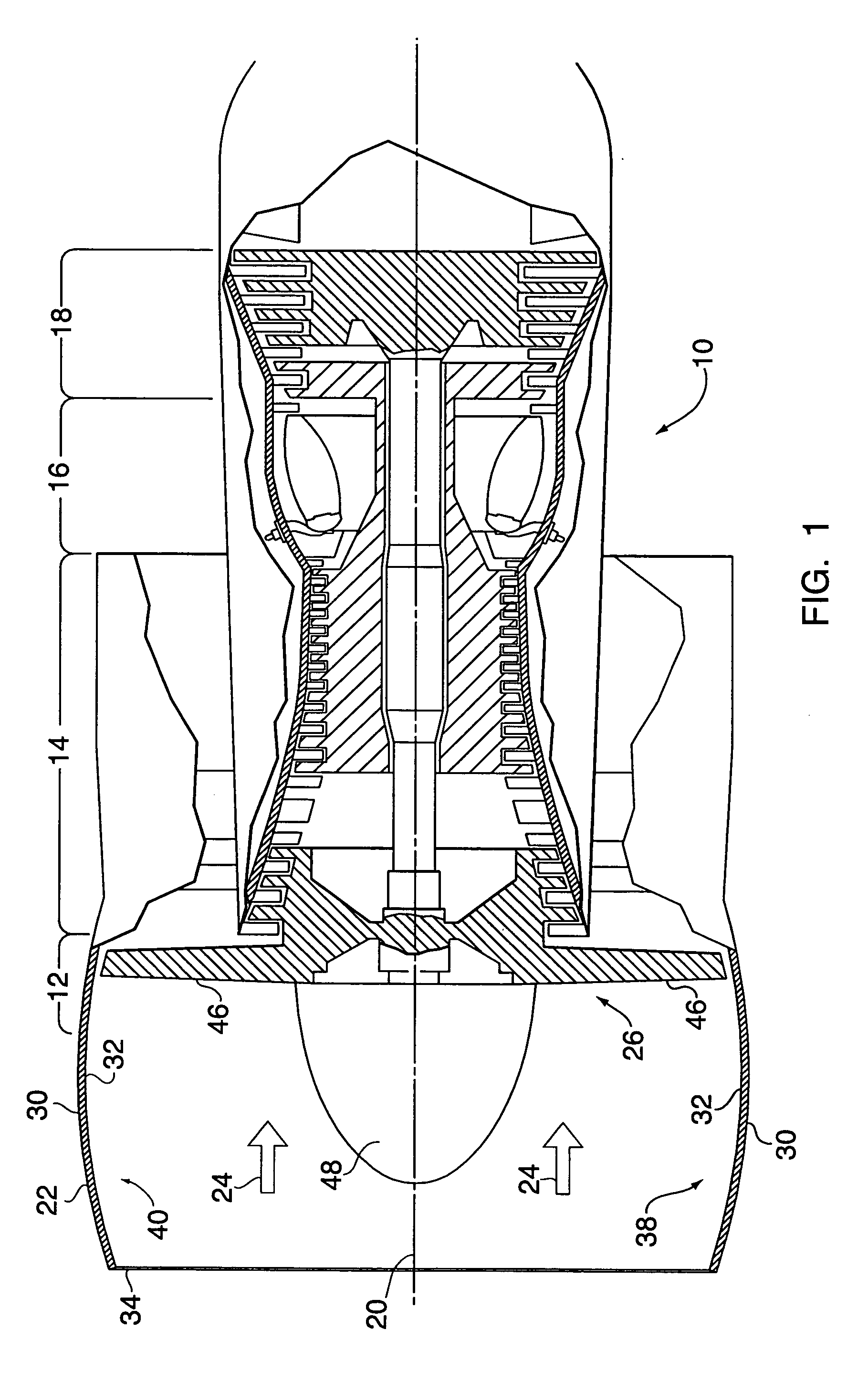 Gas turbine engine inlet with noise reduction features