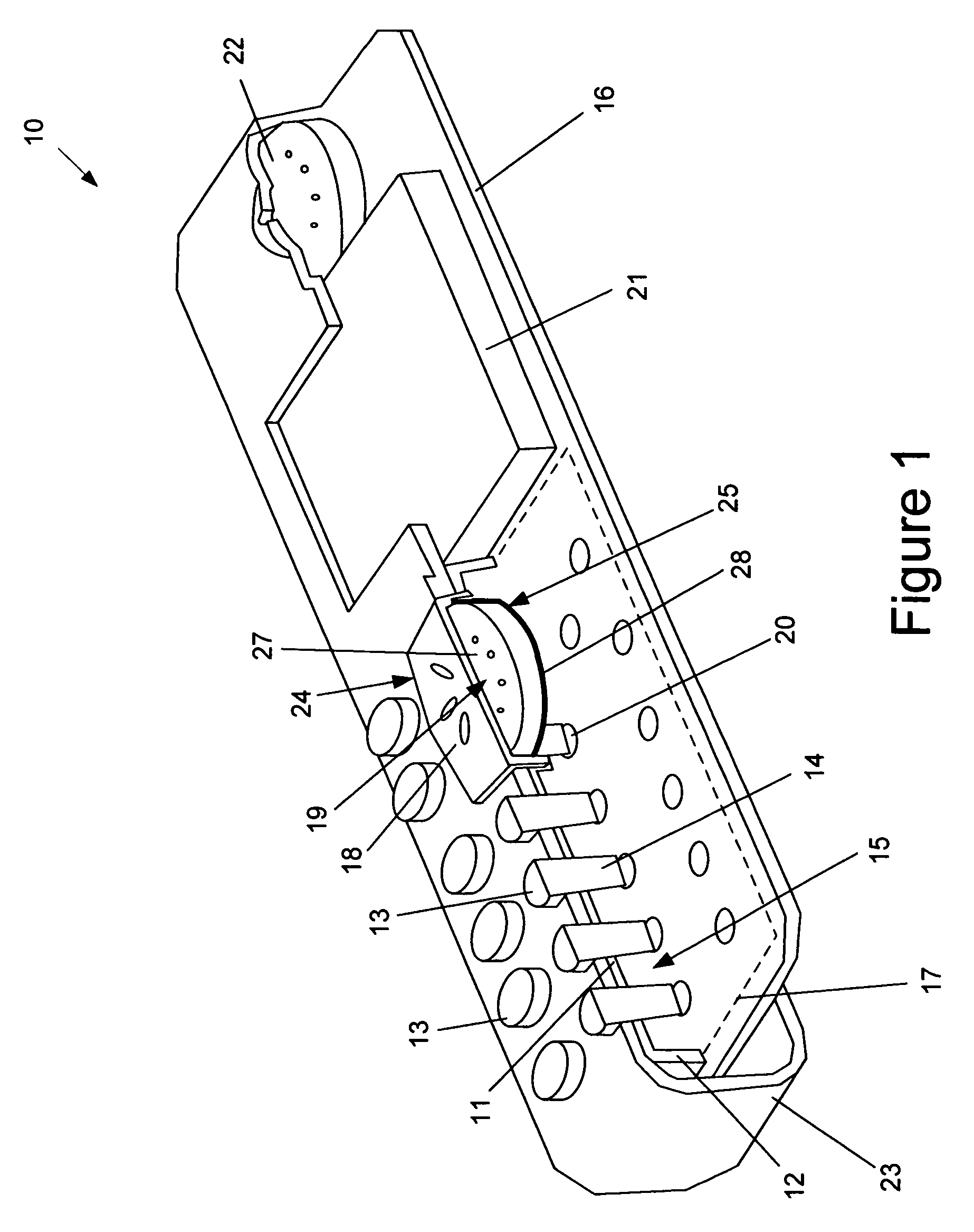 Portable handset with integrated speaker