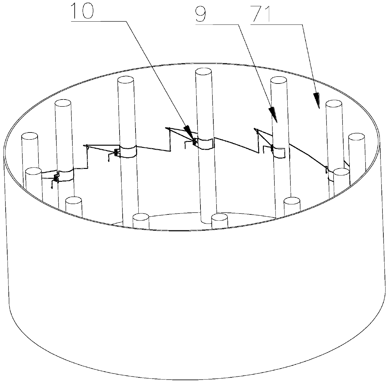 Dust removal cylinder fastening device and bag-type dust remover