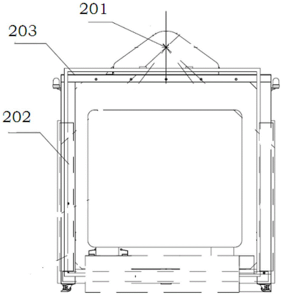 Radiation scanning and detecting device for small and medium size vehicles