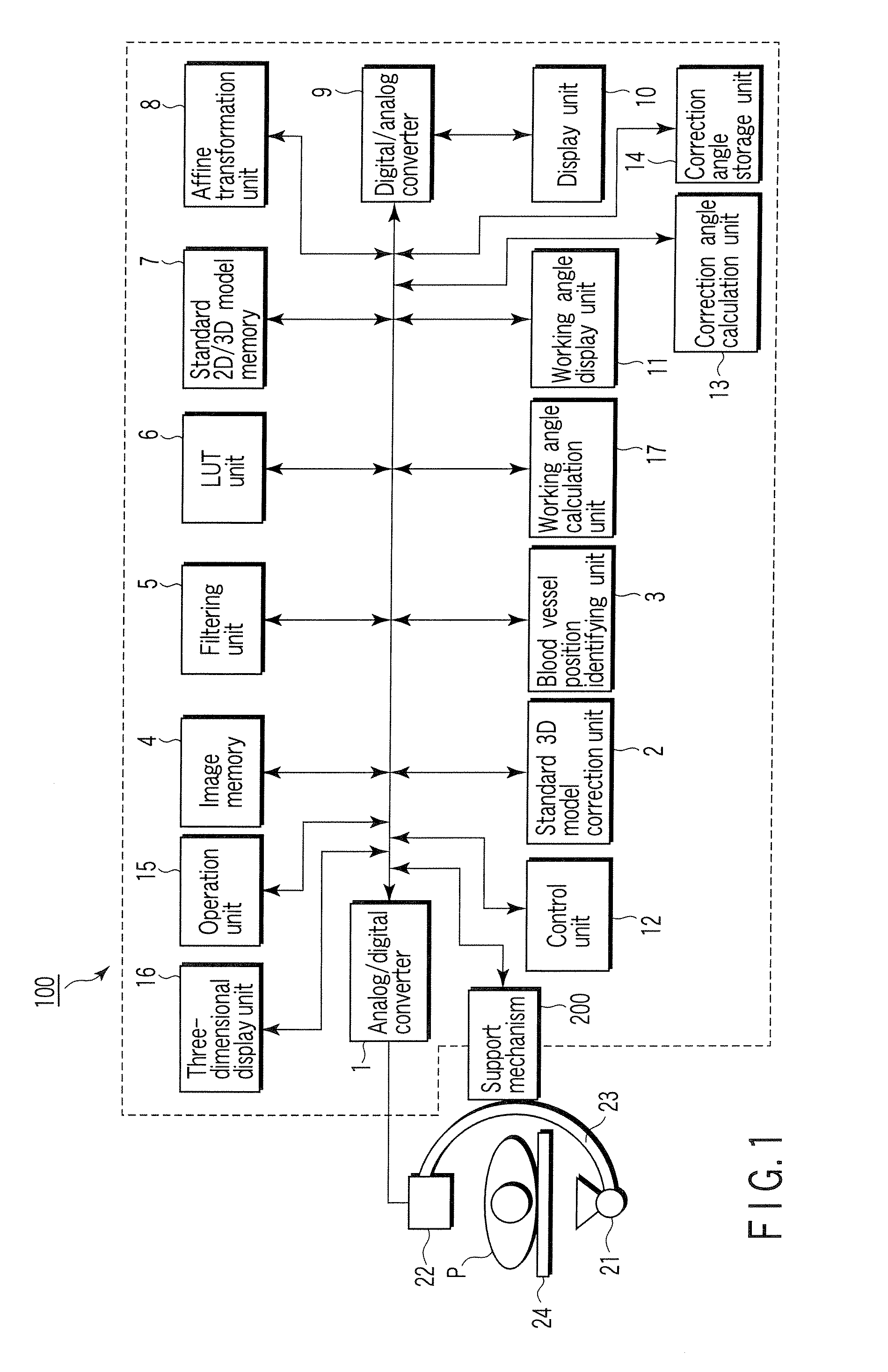 X-ray diagnostic apparatus, imaging angle determination device, program storage medium, and method