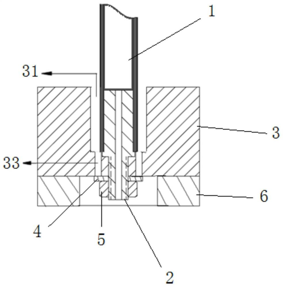 Positioning and pouring mold and method in clamping section of tubular sample