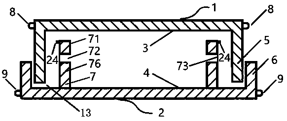 Split-type leakproof easily-pressed handheld square grid counting surface sampling culture dish