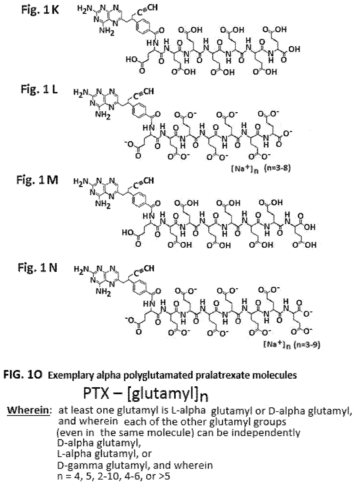 Alpha polyglutamated pralatrexate and uses thereof