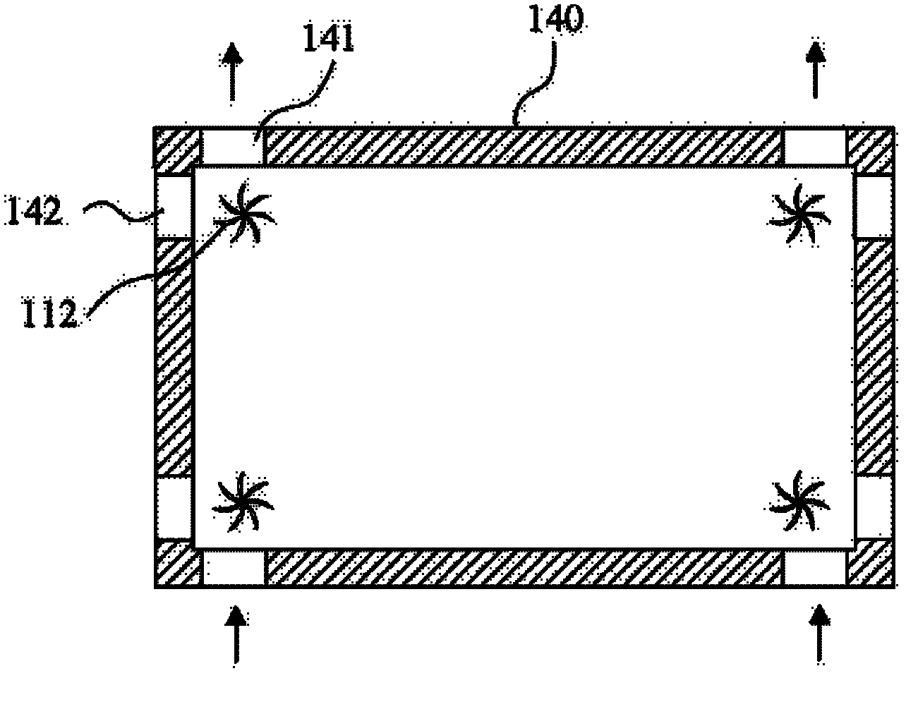 A heat radiation module and a display device employing the heat radiation module