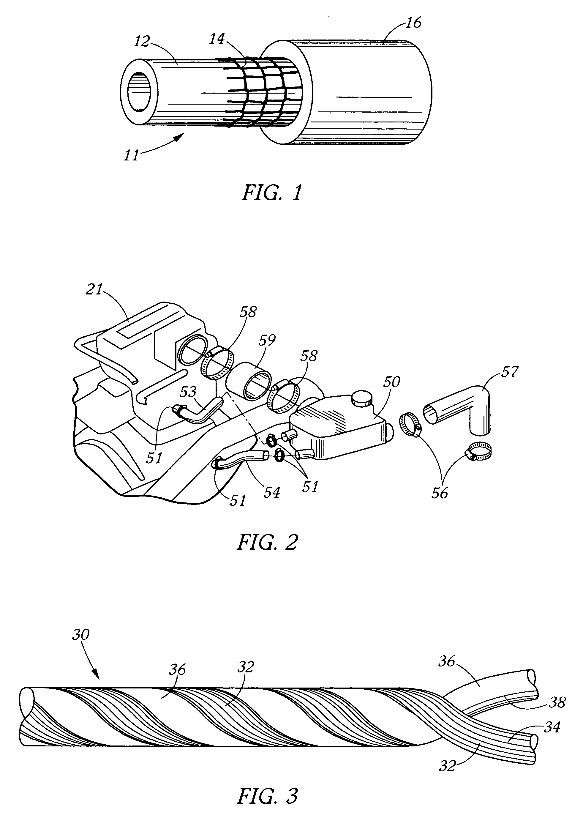 Fluid transfer hose reinforced with hybrid yarn