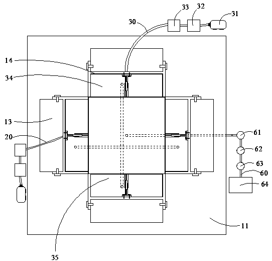 Testing device for rock-soil body under stress and seepage coupling action and methods