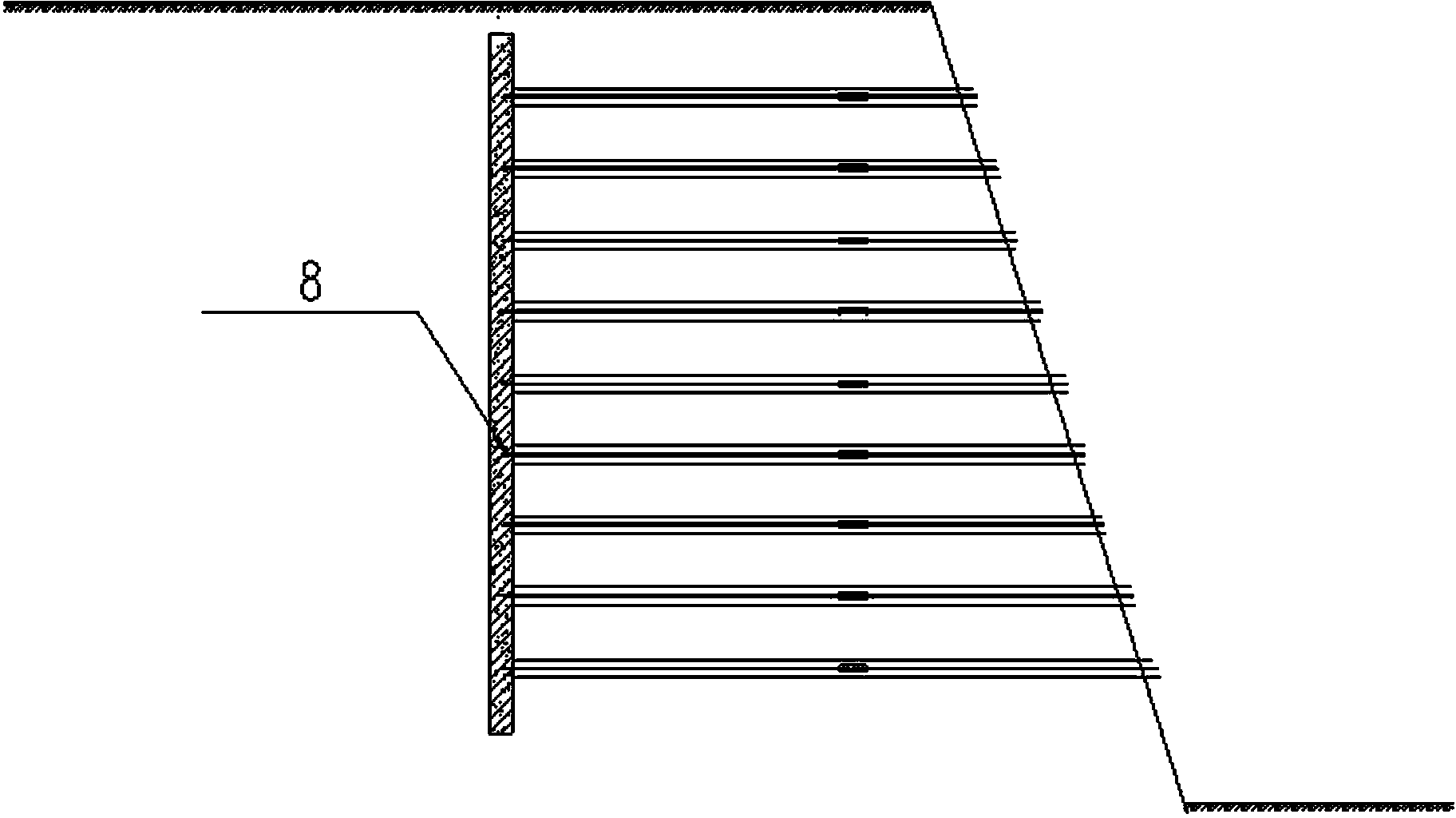 Pull rod type testing device and method for unsaturated undisturbed loess slope soil pressure