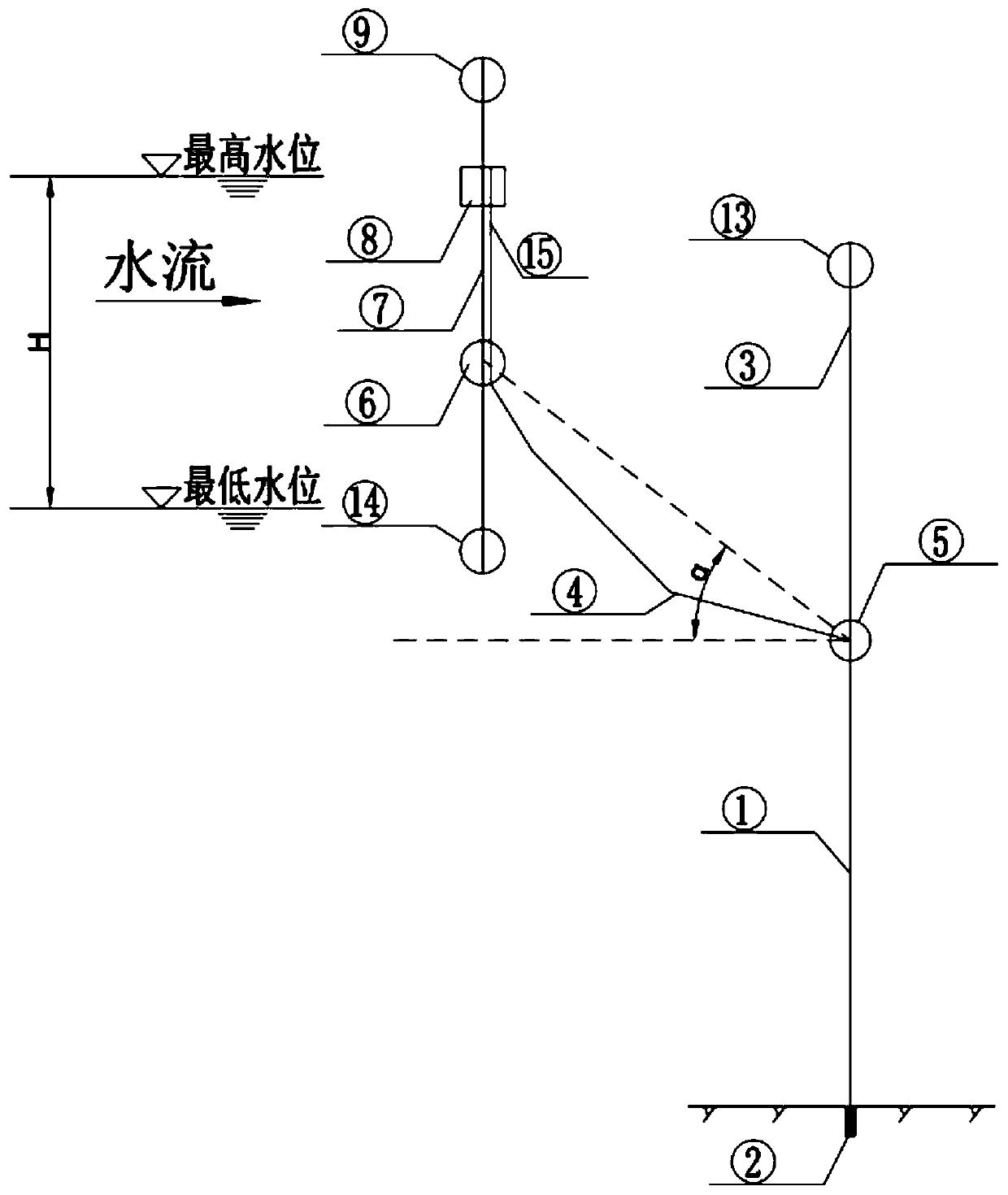 Flexible water stop structure