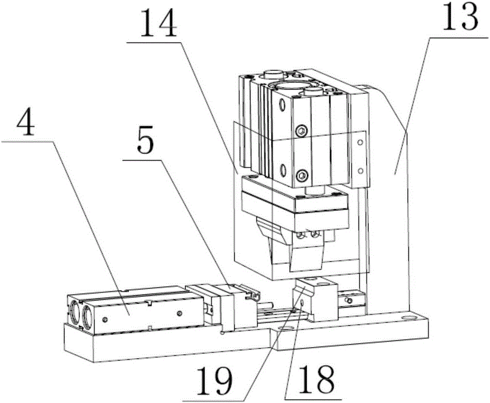 Device for punching double-skeleton-class products in linkage manner through movement of air cylinders