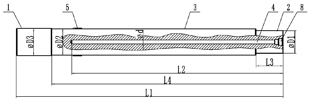 A method for controlling the concentricity between the deep hole and the outer circle of a deep hole piston rod