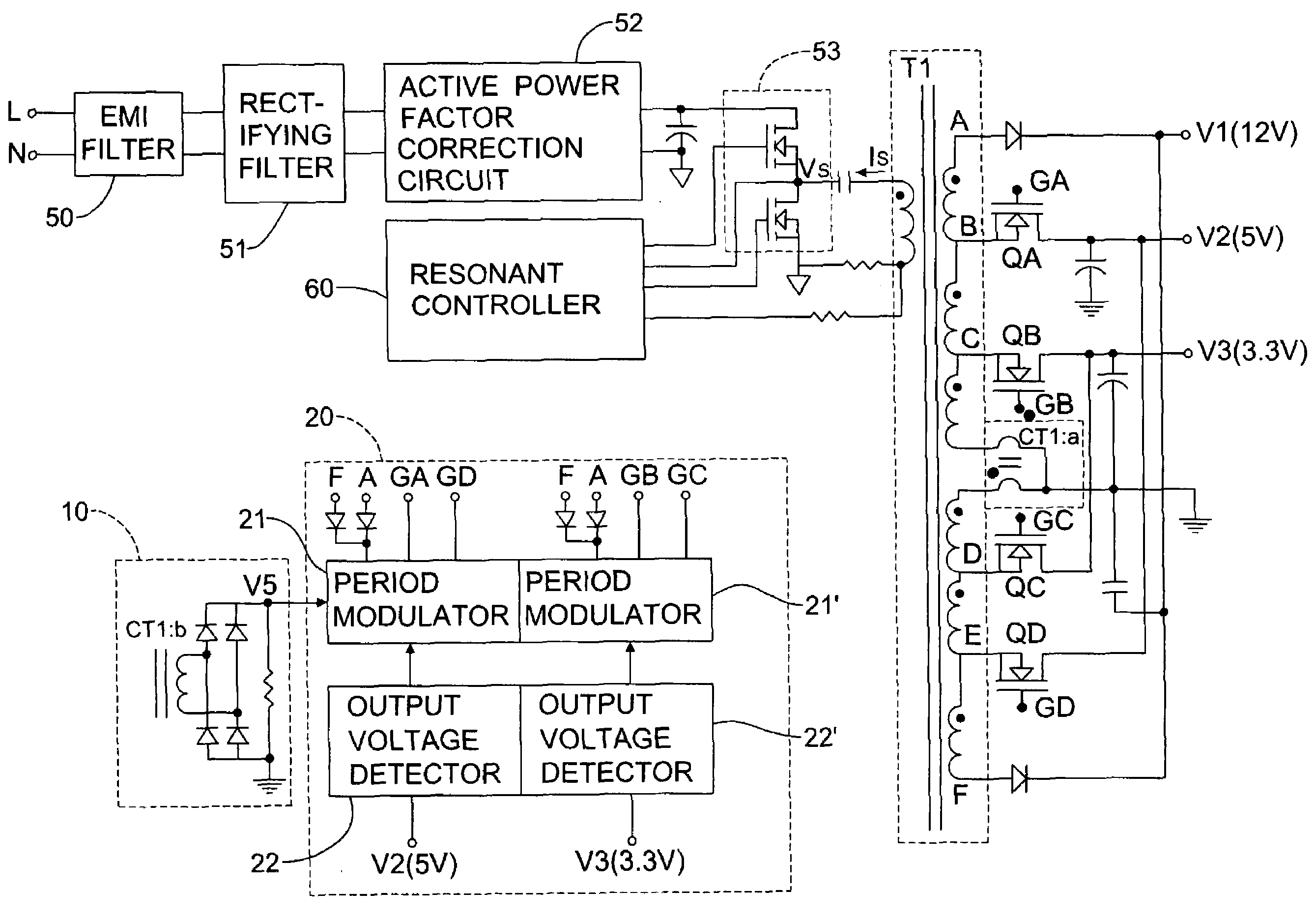 Synchronous voltage modulation circuit for resonant power converter