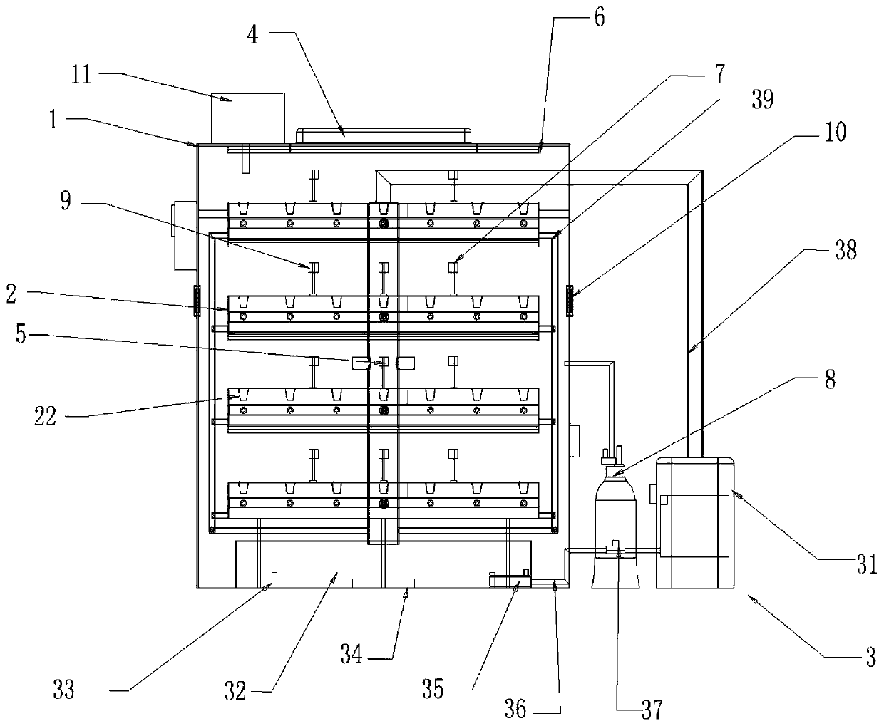 Leafy vegetable atomizing cultivation device