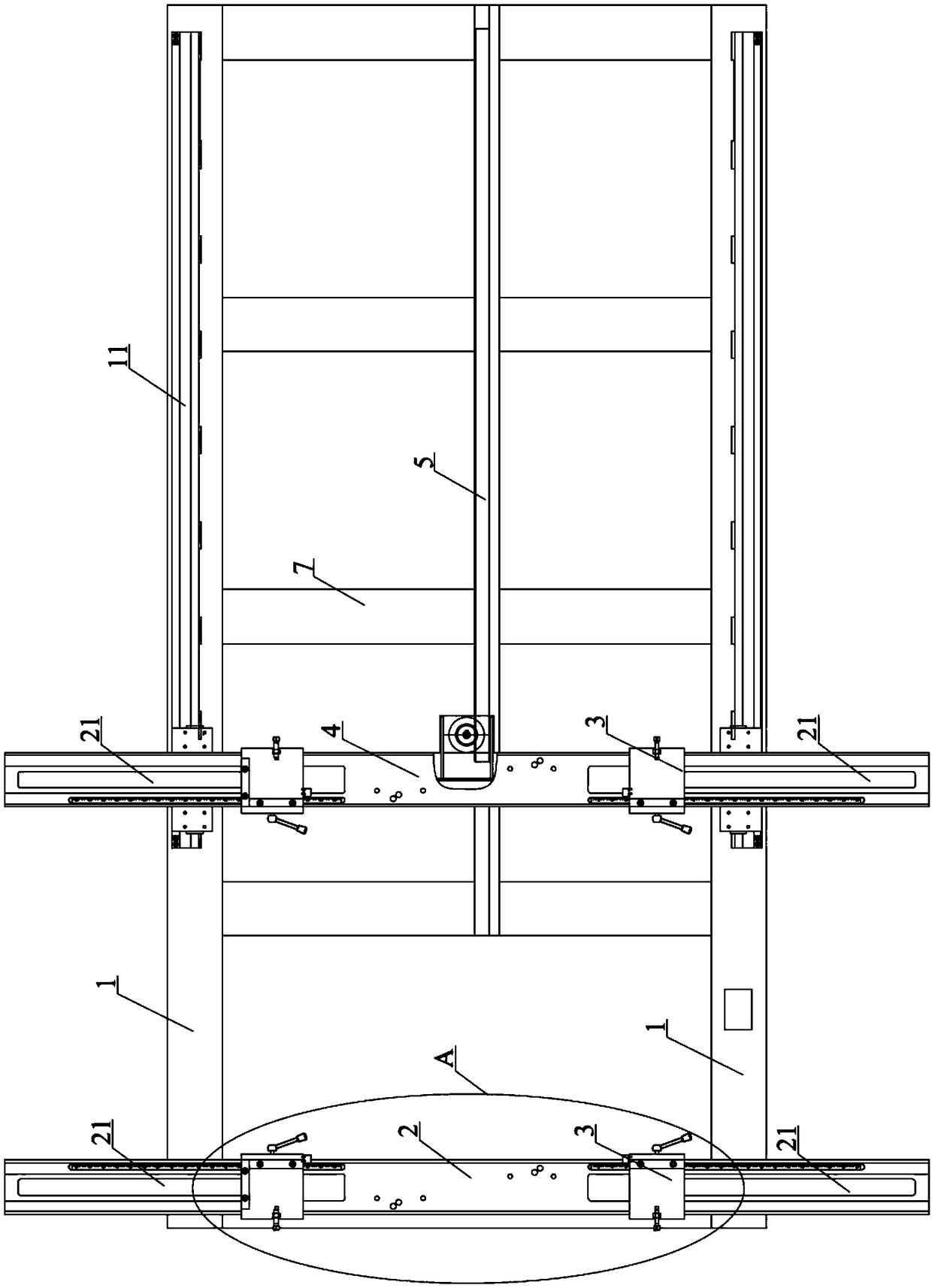 Frame assembly device for double-beam hoist trolley