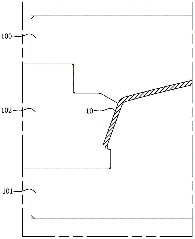 Large-scale sliding block structure for preventing product from burring