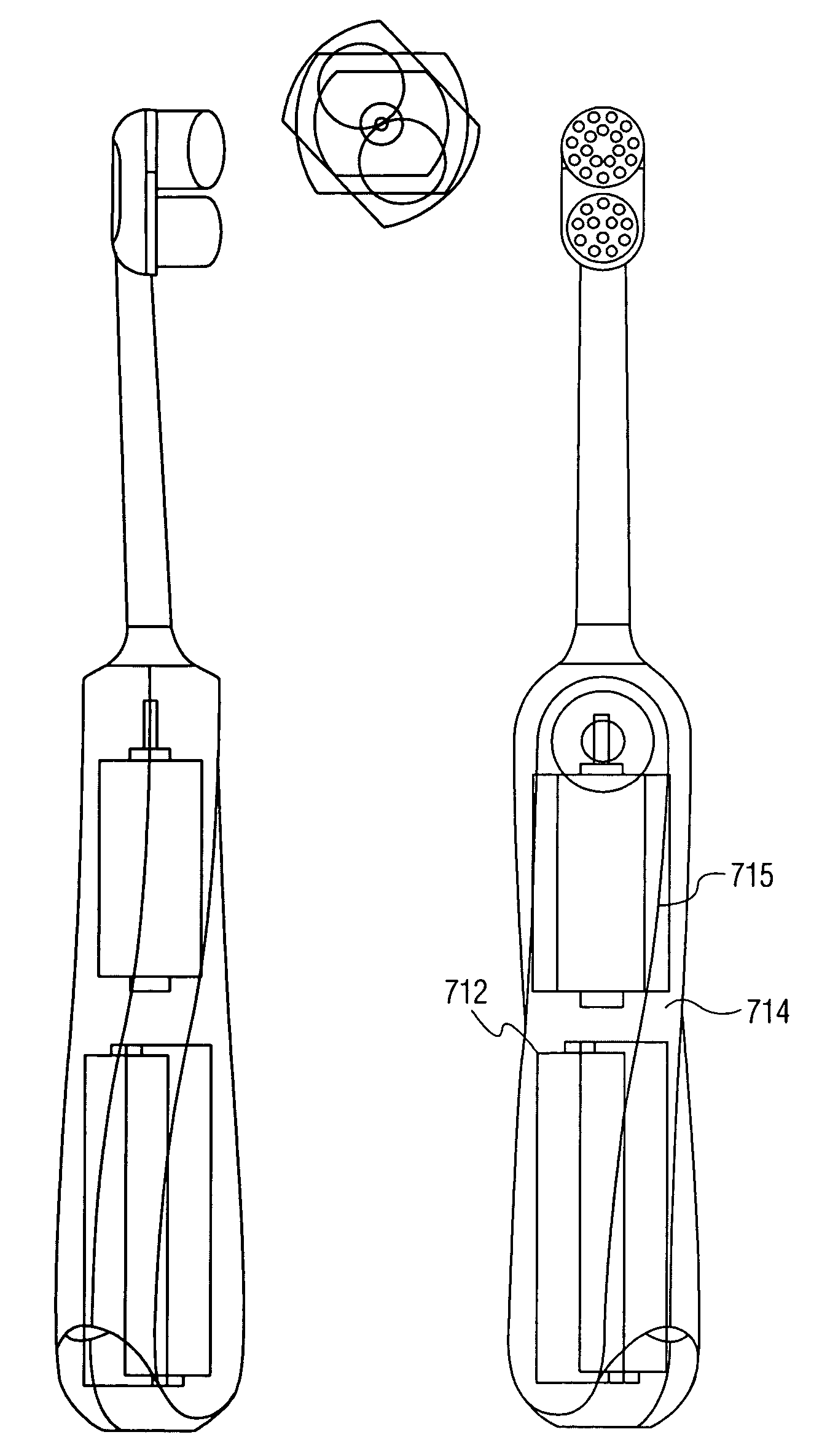 Power toothbrush with unique handle