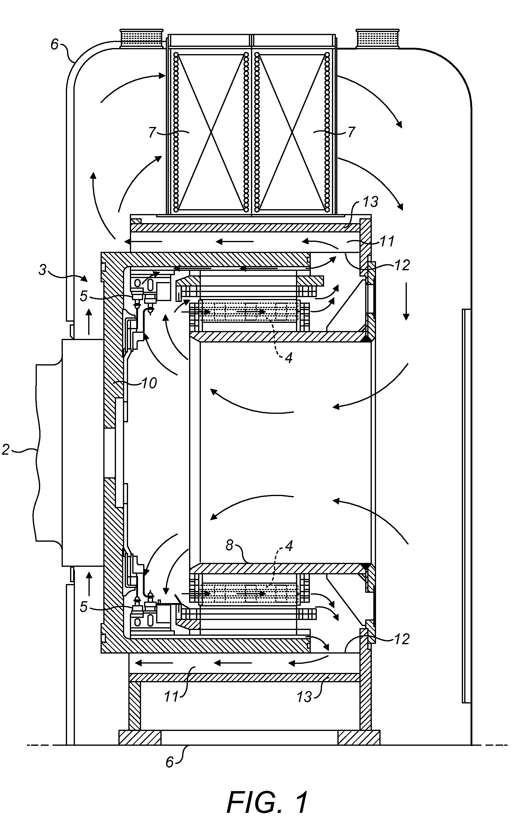 Turbo Generator With Exciter Having Pressure Recovery