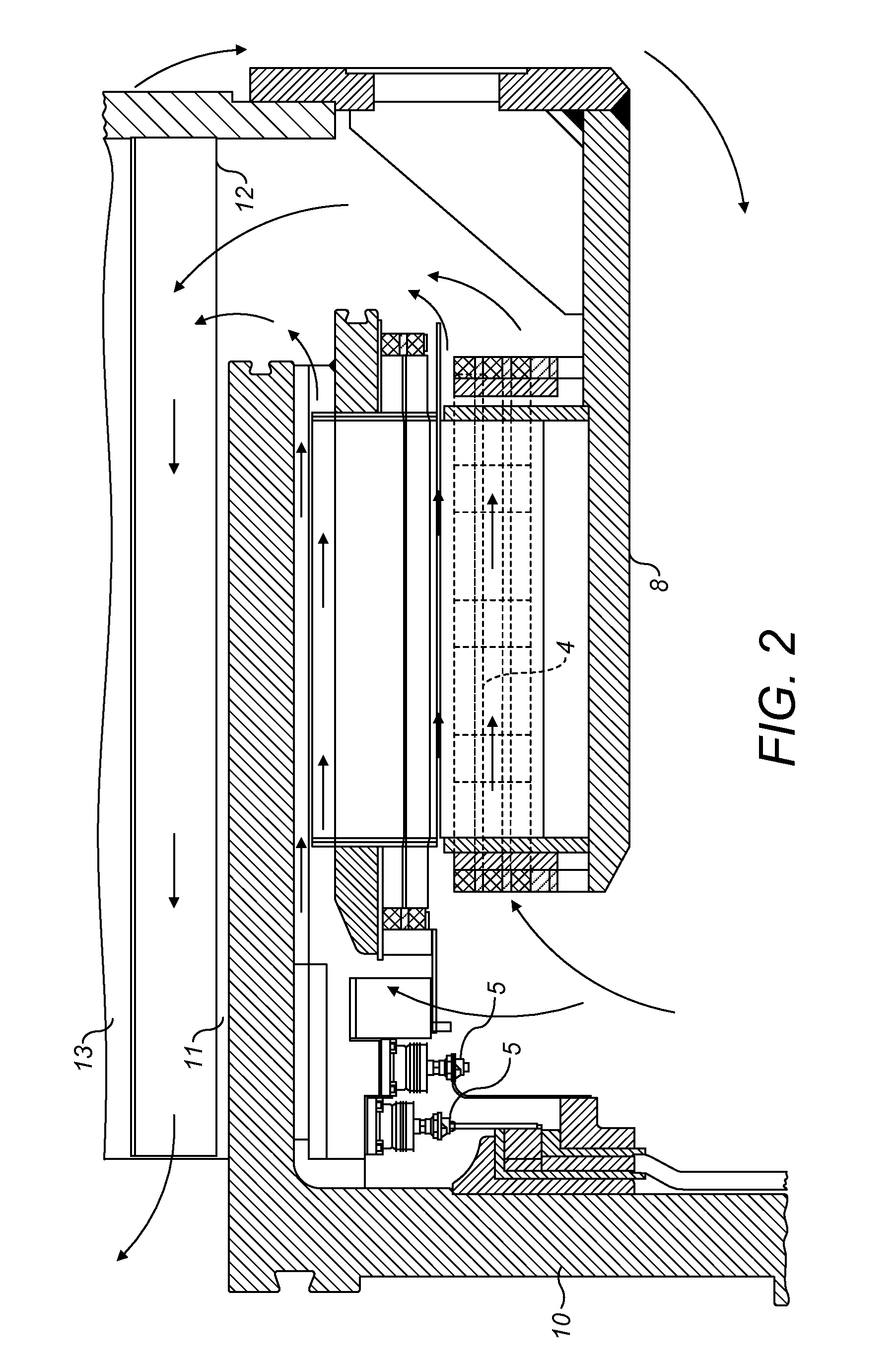 Turbo Generator With Exciter Having Pressure Recovery