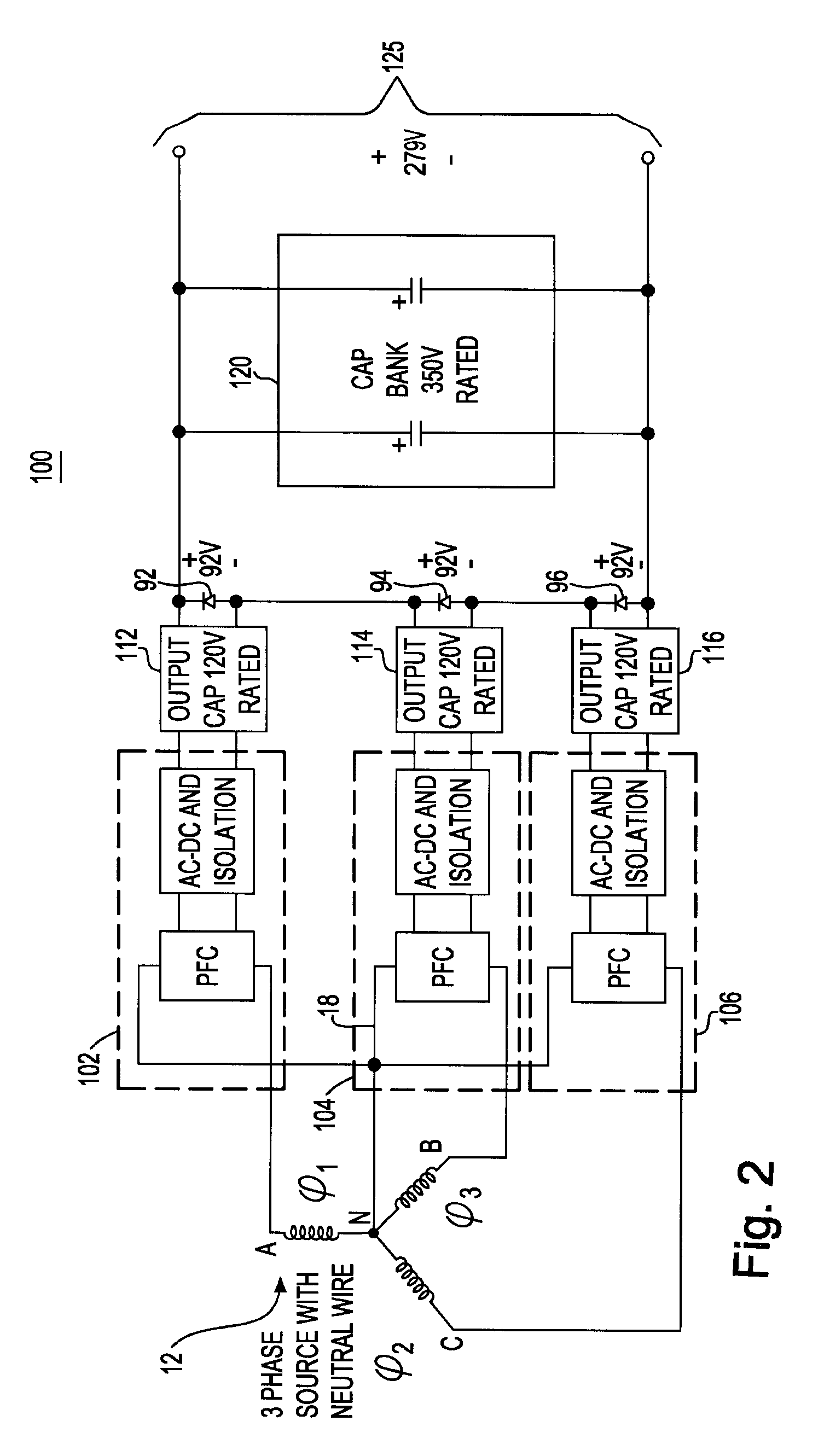 AC to DC power supply having zero frequency harmonic contents in 3-phase power-factor-corrected output ripple