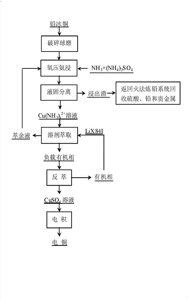 Method for separating copper from lead copper matte