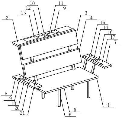 Scenic spot illumination seat complementarily powered by lithium electricity and photovoltaics and made of wood-plastic material