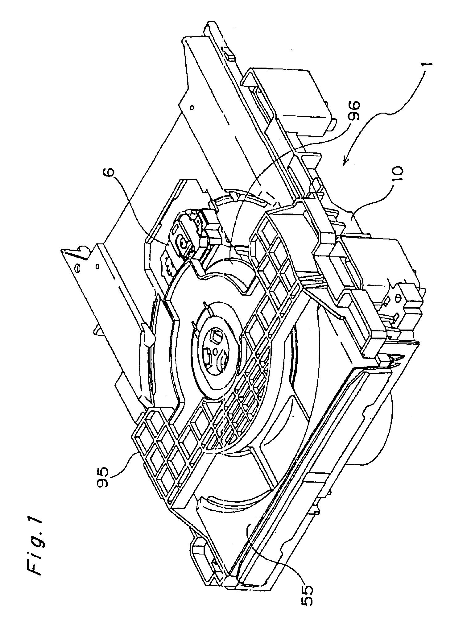 Optical disk drive including a first base portion and a movable second base portion