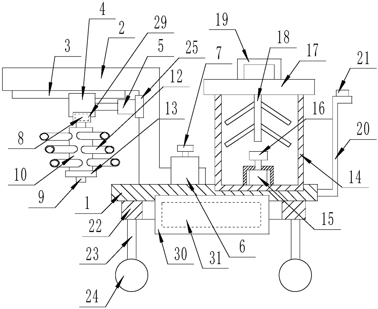 Water tank salvage apparatus for sewage treatment