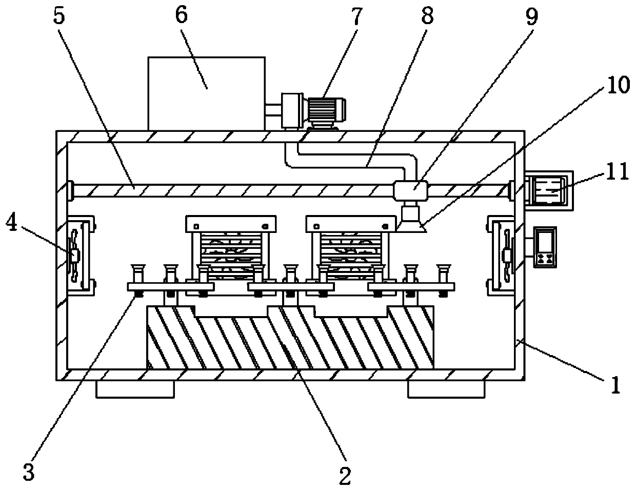 Auto part surface coating device with drying function