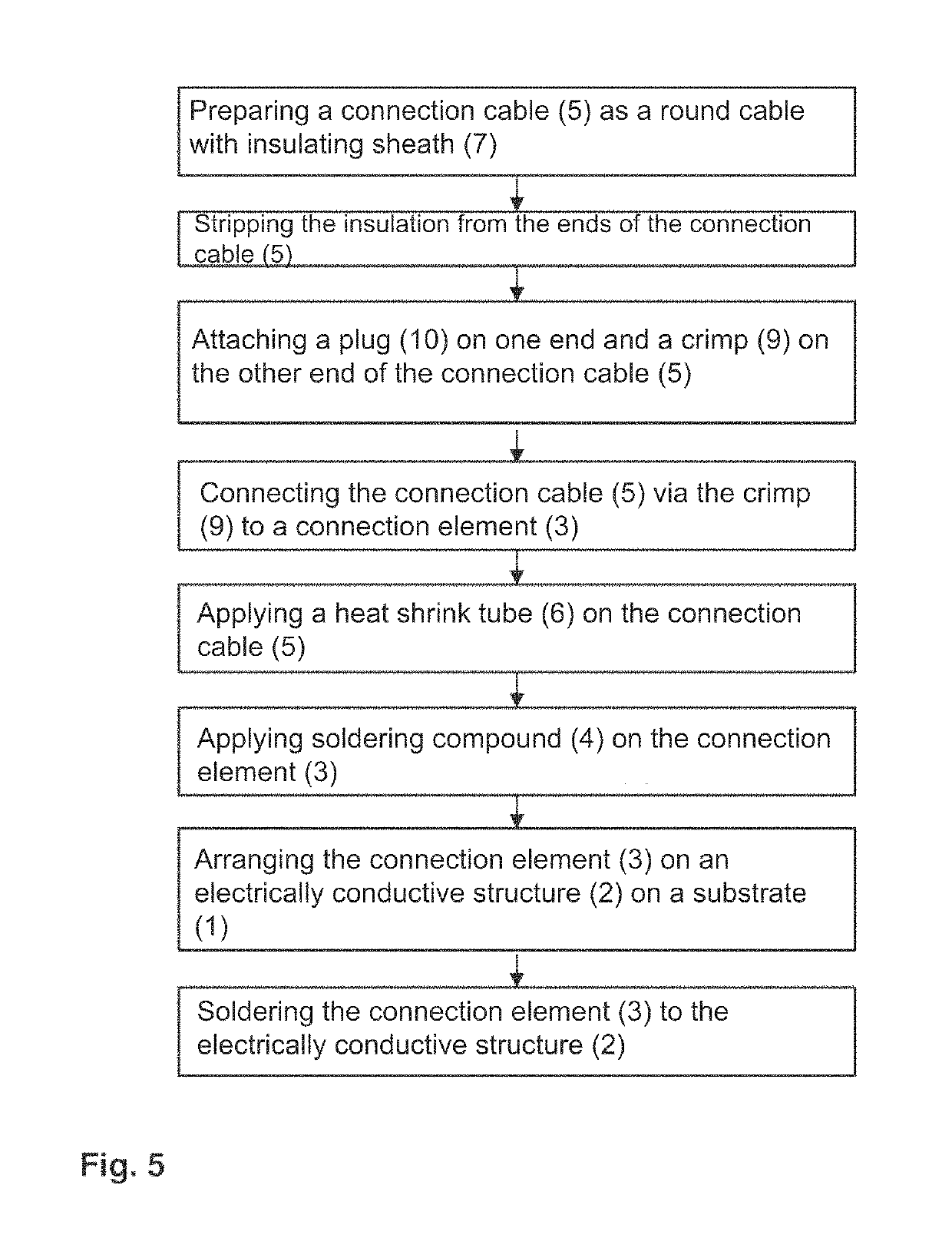 Pane having an electrical connection element and a flexible connection cable