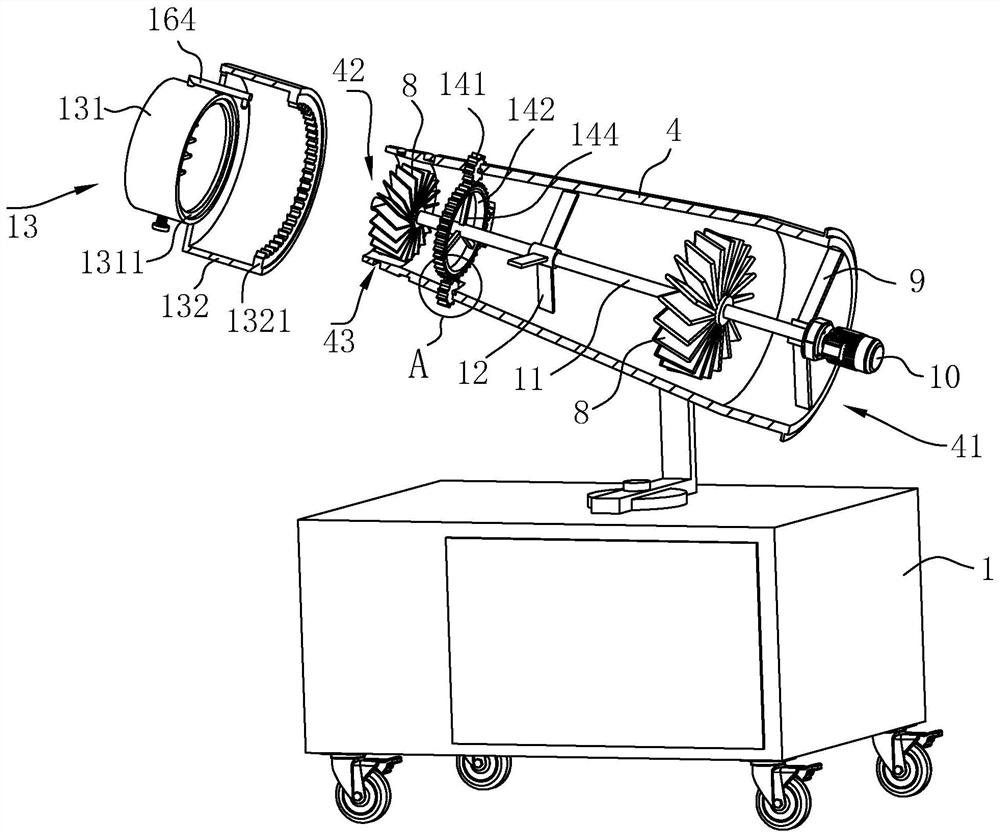 Dust falling system for cast-in-place integral reinforced concrete construction