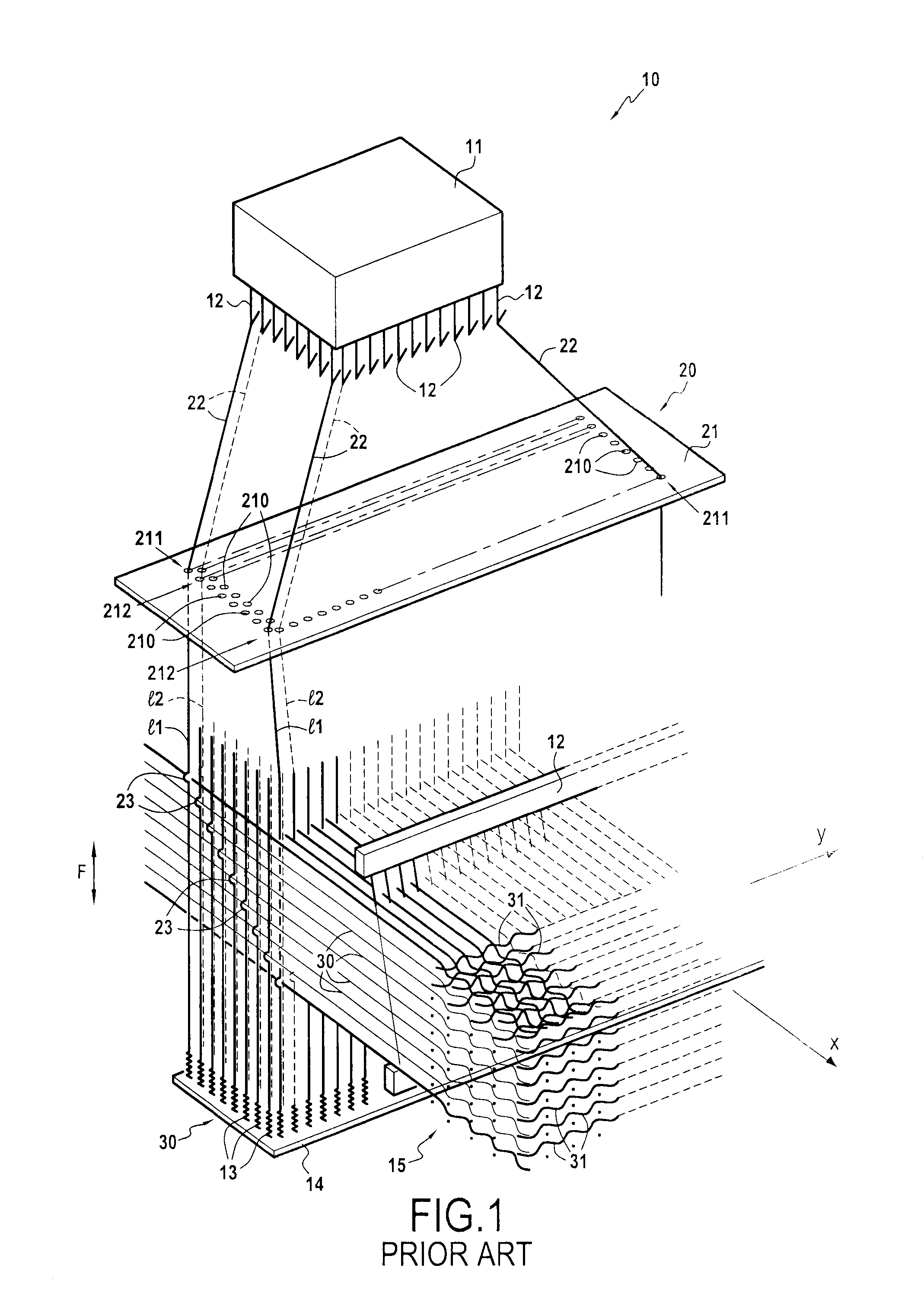 Jacquard loom having optimized warp yarn density