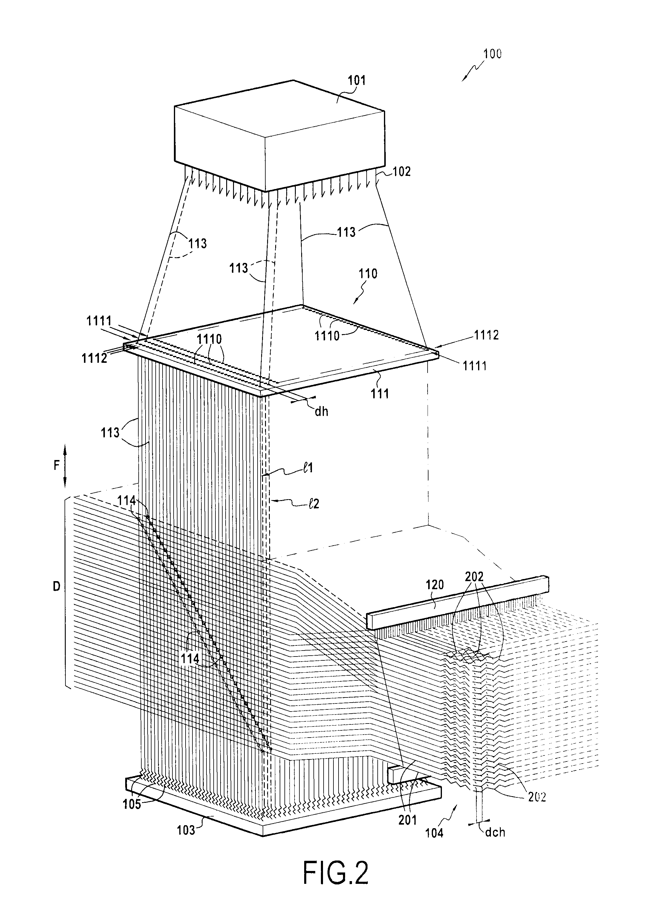 Jacquard loom having optimized warp yarn density