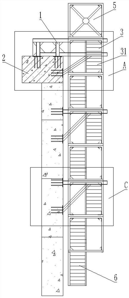 Upper and lower well channel for constructing ultra-deep vertical shaft by reverse construction method and construction method thereof