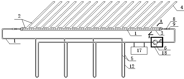 Active ground source-air source snow and ice melting device and construction process thereof