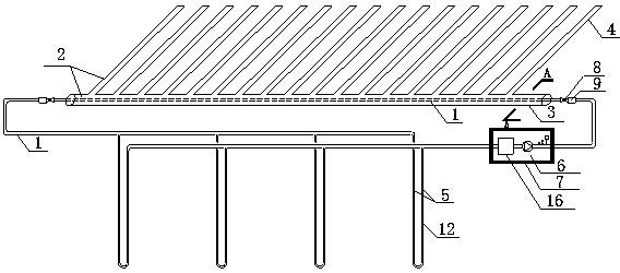 Active ground source-air source snow and ice melting device and construction process thereof