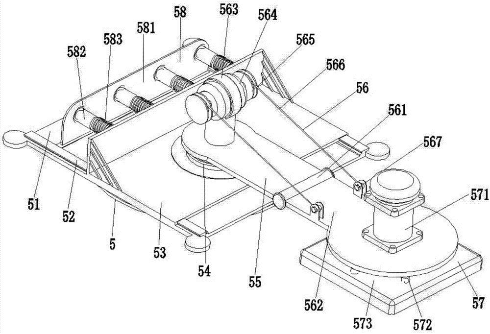 A laying device for a floor tile laying robot for urban municipal sidewalks