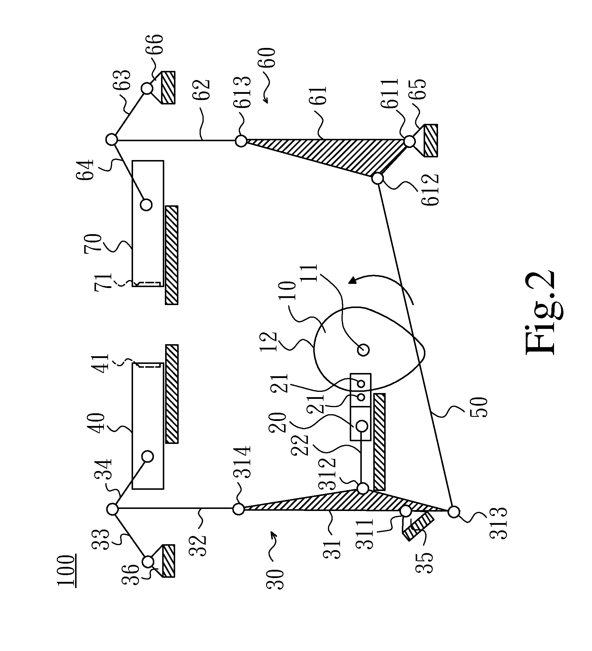 Multi-rod mechanism for opening and closing molds