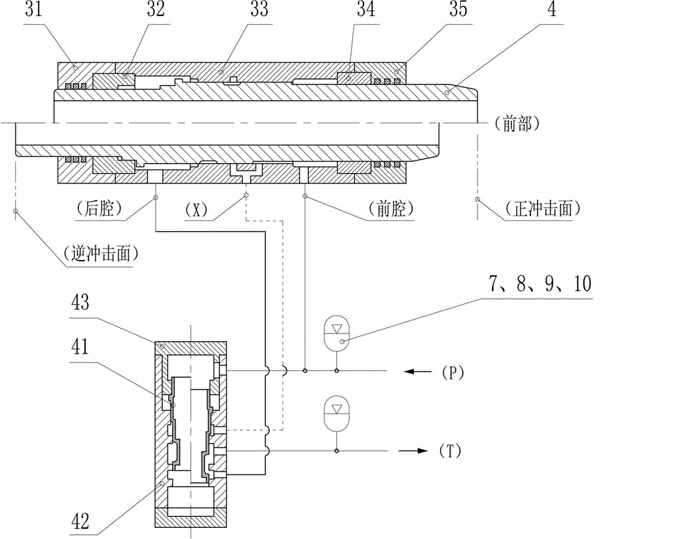 Double-impact integral hydraulic tapping machine