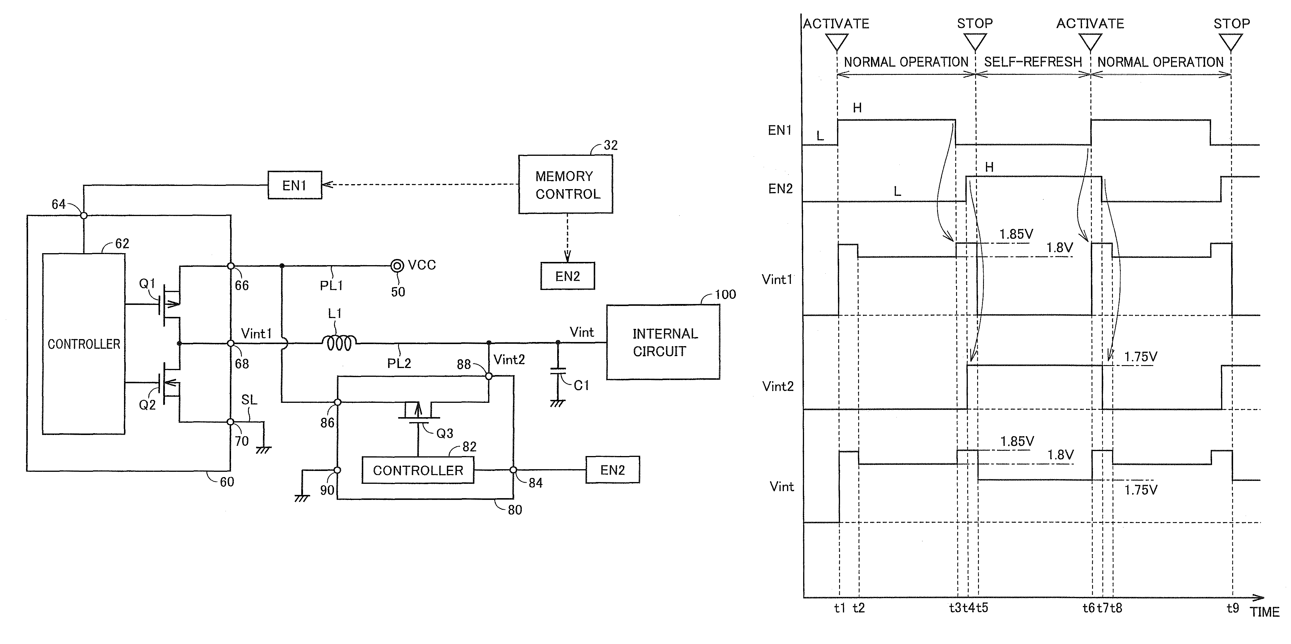 Semiconductor integrated circuit having normal mode and self-refresh mode