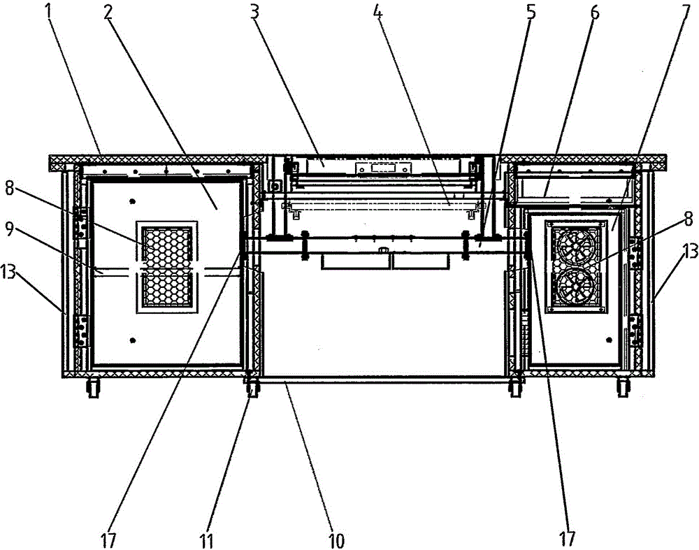 A reversible display shielding box device and a reversible shielding table using the device