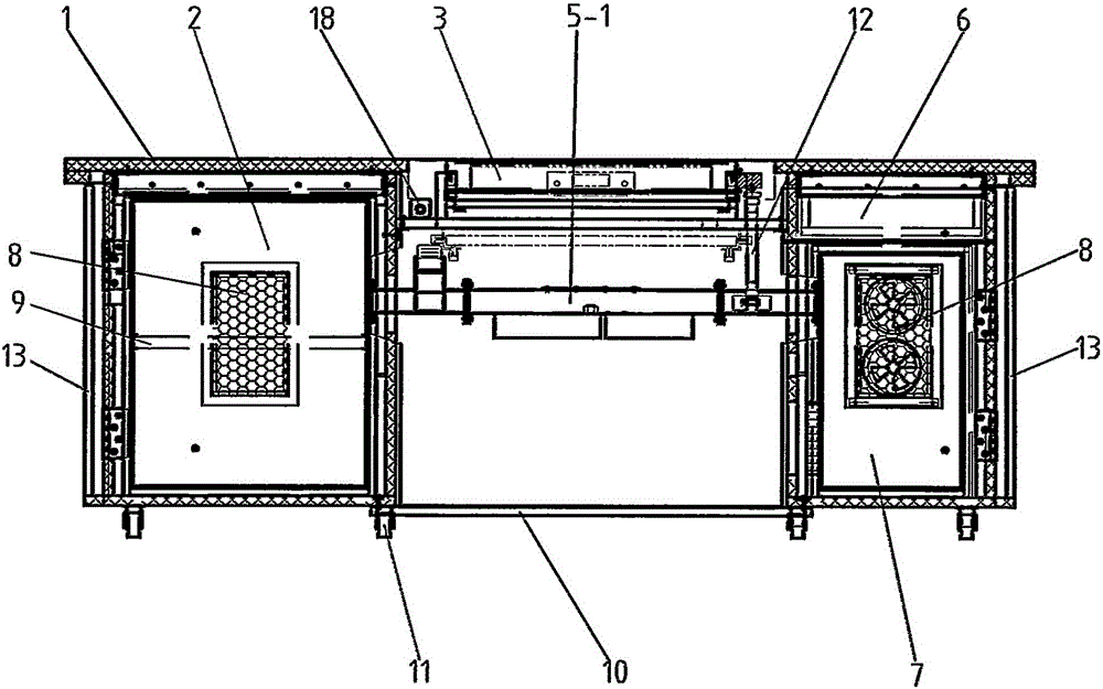 A reversible display shielding box device and a reversible shielding table using the device