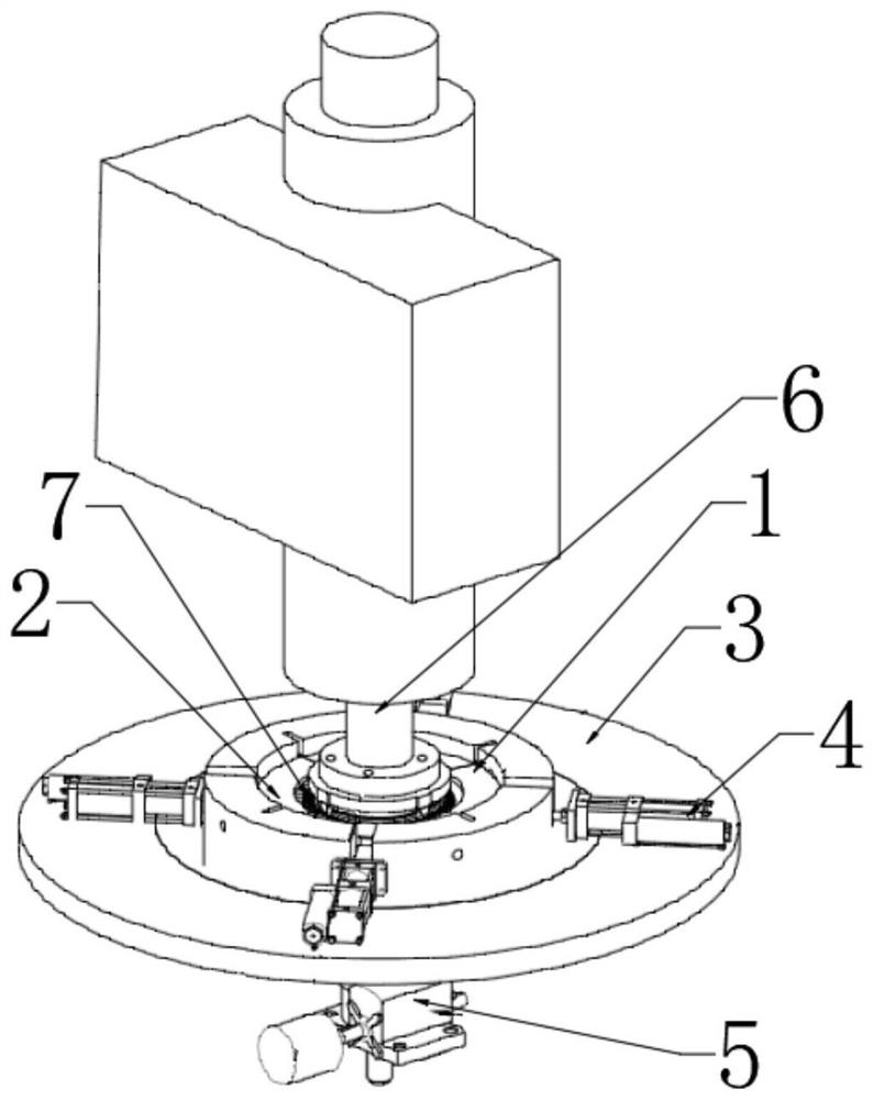 Automatic whole-disc assembling device for interlocking type rotor blades of aero-engine