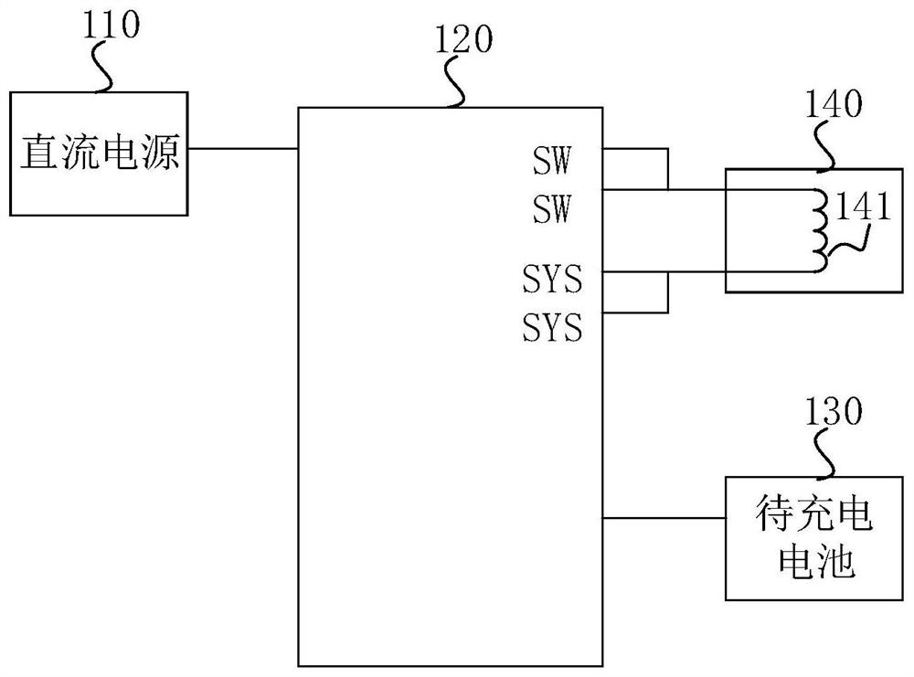 Switch-type peripheral charging circuit and charging system